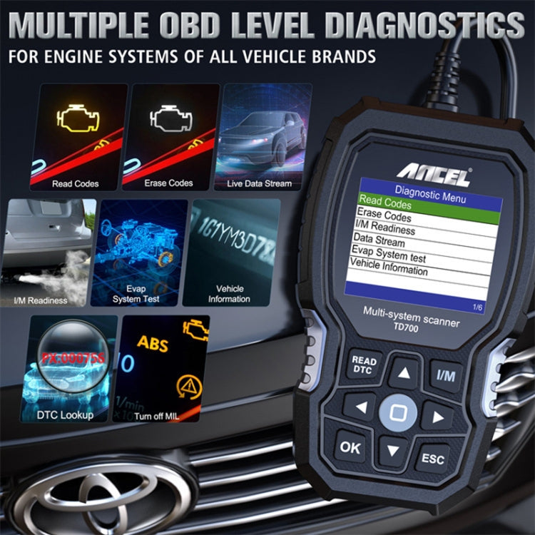 For Toyota / Lexus / Scion Ancel TD700 Car Scanner Full System Diagnostic Tool - Code Readers & Scan Tools by PMC TechLife | Online Shopping South Africa | PMC TechLife | Buy Now Pay Later Mobicred