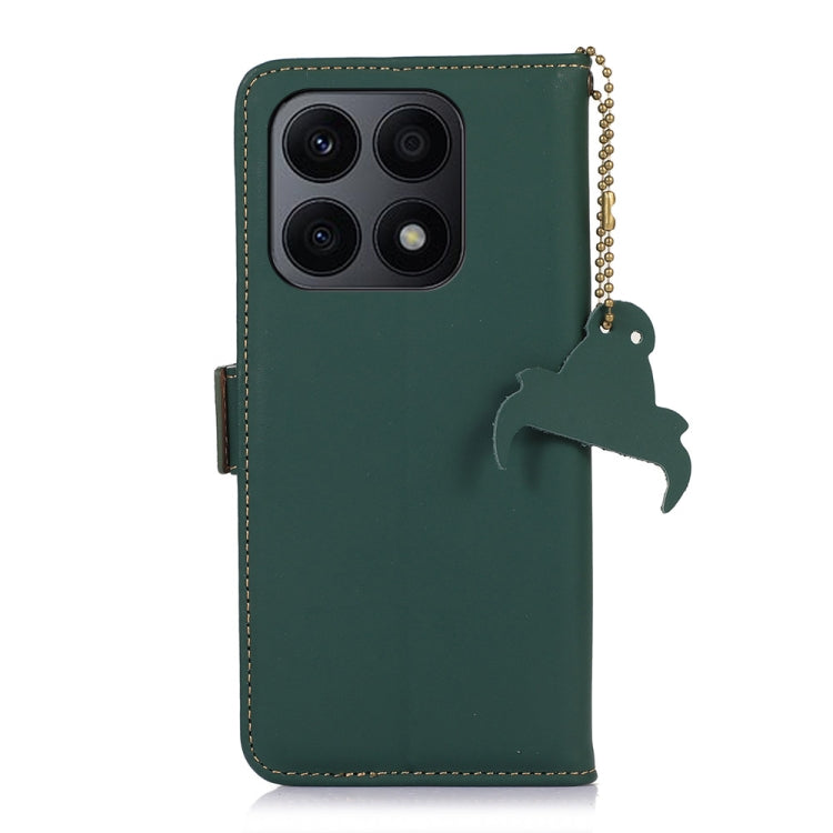 For Honor X8a 4G Genuine Leather Magnetic RFID Leather Phone Case(Green) - Honor Cases by PMC TechLife | Online Shopping South Africa | PMC TechLife | Buy Now Pay Later Mobicred