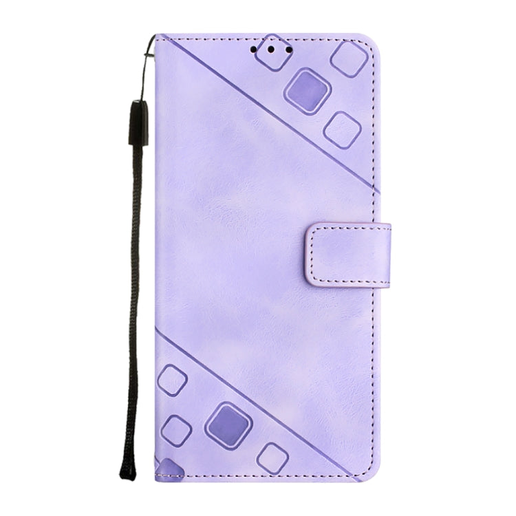 For OPPO Reno7 5G Foreign / Find X5 Lite Skin-feel Embossed Leather Phone Case(Light Purple) - OPPO Cases by PMC Jewellery | Online Shopping South Africa | PMC Jewellery | Buy Now Pay Later Mobicred