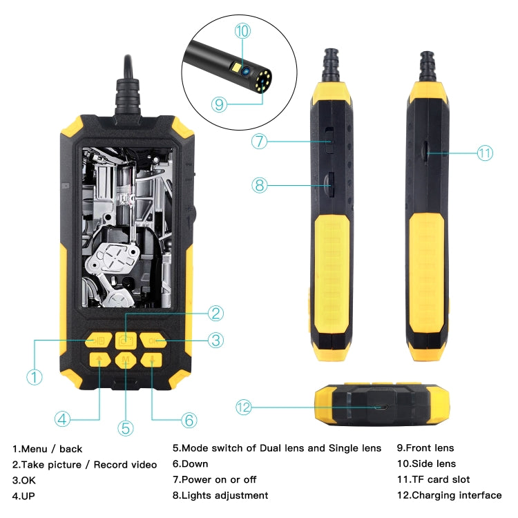 P50 4.5 inch Dual Camera with Screen Endoscope, Length:2m Hard Line(5.5mm) - free shipping - PMC Jewellery - Order now!