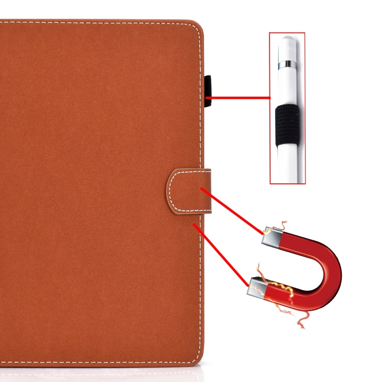 For 10 inch Solid Color Tablet PC Universal Magnetic Horizontal Flip Leather Case with Card Slots & Holder(Brown) - 10 - 11 inch by PMC TechLife | Online Shopping South Africa | PMC TechLife | Buy Now Pay Later Mobicred