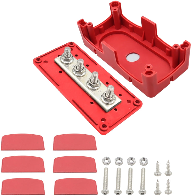 CP-3089-02 300A 48V 4-way M8 Terminal Busbar(Red) - Booster Cable & Clip by PMC TechLife | Online Shopping South Africa | PMC TechLife | Buy Now Pay Later Mobicred
