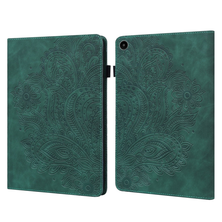 For Huawei MatePad SE 10.4 2022 Peacock Embossed Pattern Leather Tablet Case(Green) - Huawei by PMC TechLife | Online Shopping South Africa | PMC TechLife | Buy Now Pay Later Mobicred