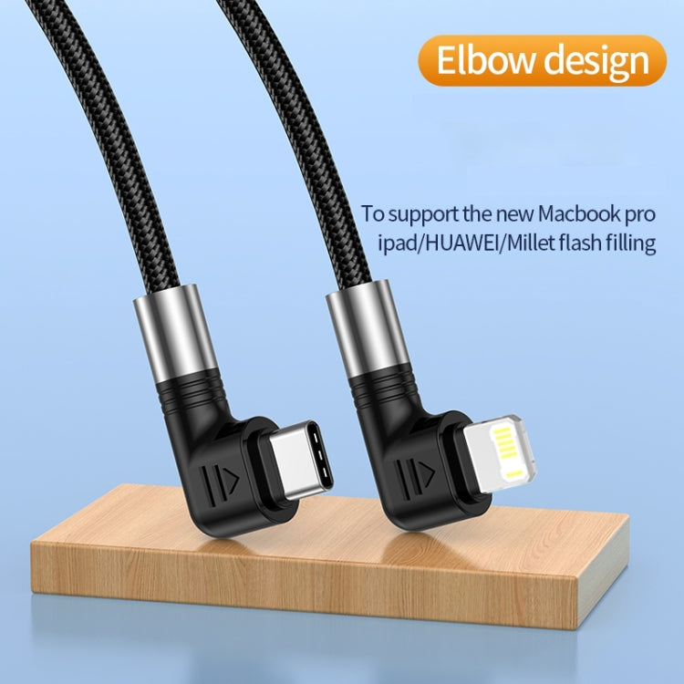 A9 30W USB-C/Type-C to 8 Pin Double Elbow Data Cable, Length:0.5m - 2 in 1 Cable by PMC Jewellery | Online Shopping South Africa | PMC Jewellery | Buy Now Pay Later Mobicred