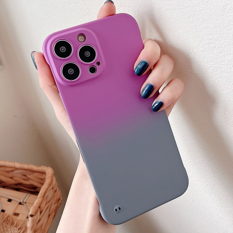 For iPhone 14 Pro Max Frameless Skin Feel Gradient Phone Case(Dark Purple + Grey) - iPhone 14 Pro Max Cases by PMC Jewellery | Online Shopping South Africa | PMC Jewellery | Buy Now Pay Later Mobicred