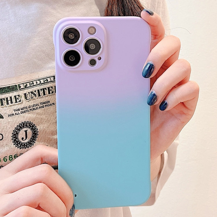 For iPhone 14 Pro Frameless Skin Feel Gradient Phone Case(Light Purple + Light Blue) - free shipping - PMC Jewellery - Order now!