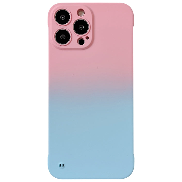 For iPhone 14 Frameless Skin Feel Gradient Phone Case(Pink + Light Blue) - iPhone 14 Cases by PMC Jewellery | Online Shopping South Africa | PMC Jewellery | Buy Now Pay Later Mobicred