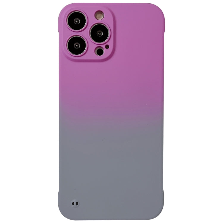 For iPhone 14 Frameless Skin Feel Gradient Phone Case(Dark Purple + Grey) - iPhone 14 Cases by PMC Jewellery | Online Shopping South Africa | PMC Jewellery | Buy Now Pay Later Mobicred