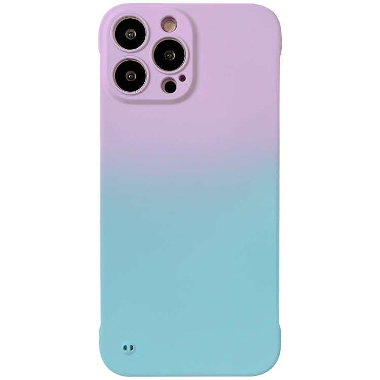 For iPhone XS / X Frameless Skin Feel Gradient Phone Case(Light Purple + Light Blue) - More iPhone Cases by PMC Jewellery | Online Shopping South Africa | PMC Jewellery | Buy Now Pay Later Mobicred