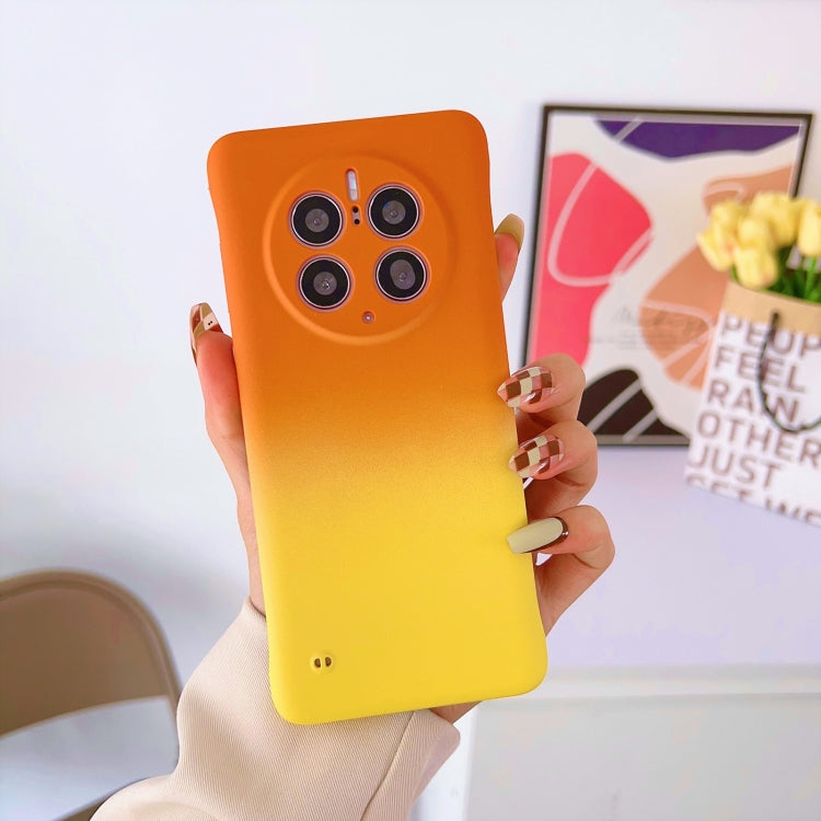 For Huawei Mate 50 Pro Frameless Skin Feel Gradient Phone Case(Orange Yellow) - Huawei Cases by PMC Jewellery | Online Shopping South Africa | PMC Jewellery | Buy Now Pay Later Mobicred