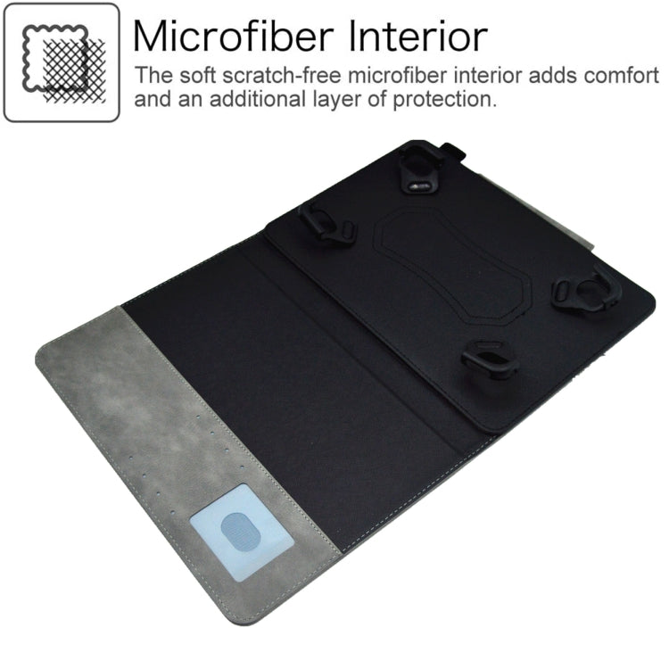 For 8 inch Suede Cross Texture Magnetic Clasp Leather Tablet Case(Grey) - 8 inch by PMC TechLife | Online Shopping South Africa | PMC TechLife | Buy Now Pay Later Mobicred