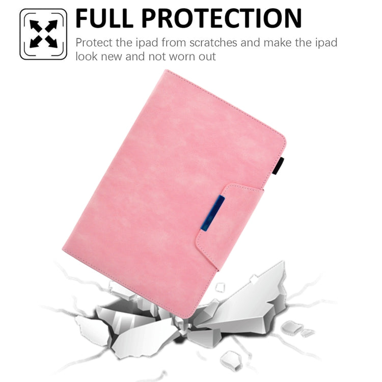 For 10 inch Suede Cross Texture Magnetic Clasp Leather Tablet Case(Pink) - 10 - 11 inch by PMC TechLife | Online Shopping South Africa | PMC TechLife | Buy Now Pay Later Mobicred