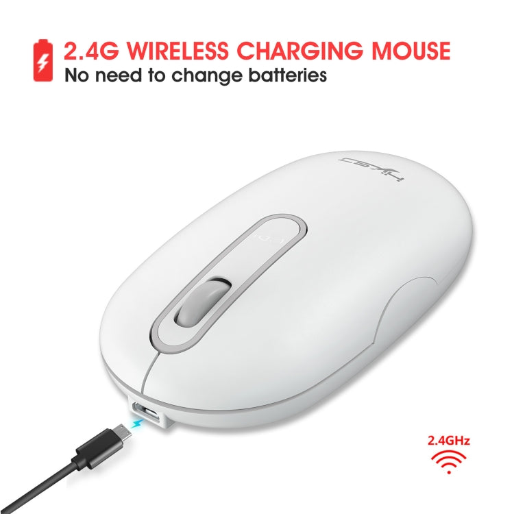 HXSJ T15 2.4GHz 4 Keys Wireless Mute Mouse(White) - Wireless Mice by HXSJ | Online Shopping South Africa | PMC Jewellery | Buy Now Pay Later Mobicred