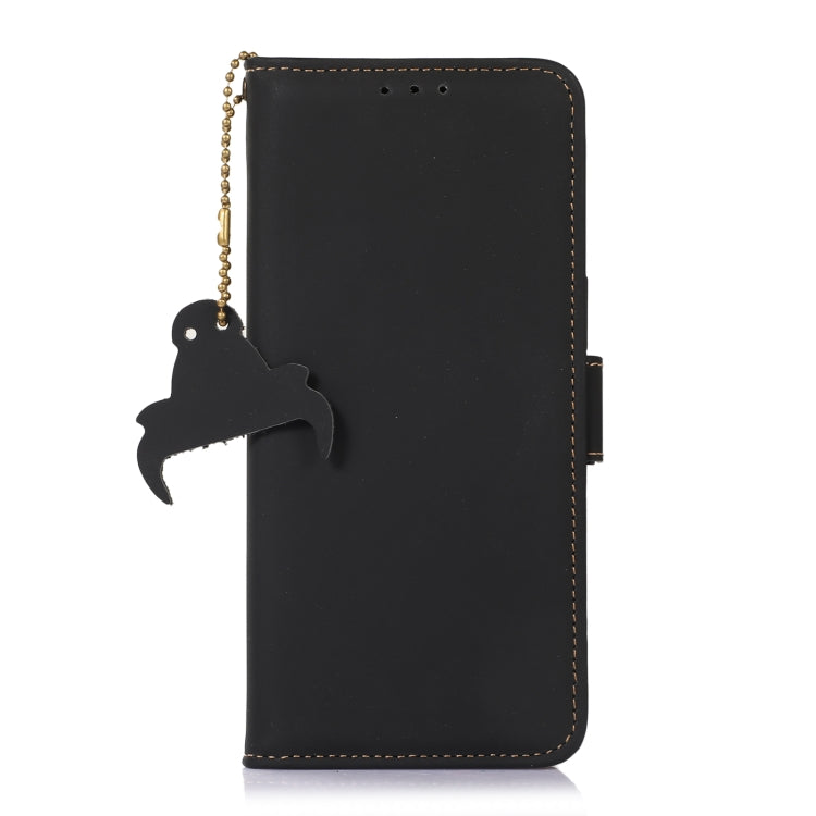 For Sony Xperia 1 V Genuine Leather Magnetic RFID Leather Phone Case(Black) - Sony Cases by PMC TechLife | Online Shopping South Africa | PMC TechLife | Buy Now Pay Later Mobicred