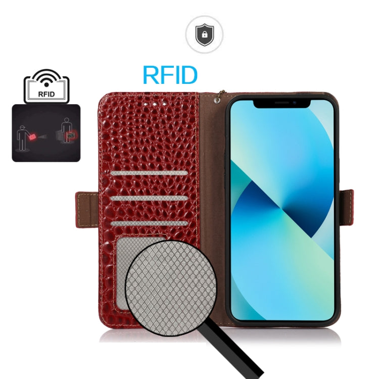 For Sony Xperia 10 V Crocodile Top Layer Cowhide Leather Phone Case(Red) - Sony Cases by PMC TechLife | Online Shopping South Africa | PMC TechLife | Buy Now Pay Later Mobicred