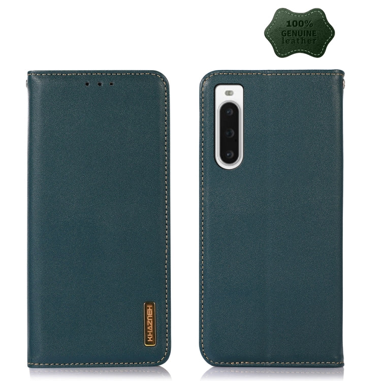 For Sony Xperia 10 V KHAZNEH Nappa Top Layer Cowhide Leather Phone Case(Green) - Sony Cases by PMC TechLife | Online Shopping South Africa | PMC TechLife | Buy Now Pay Later Mobicred