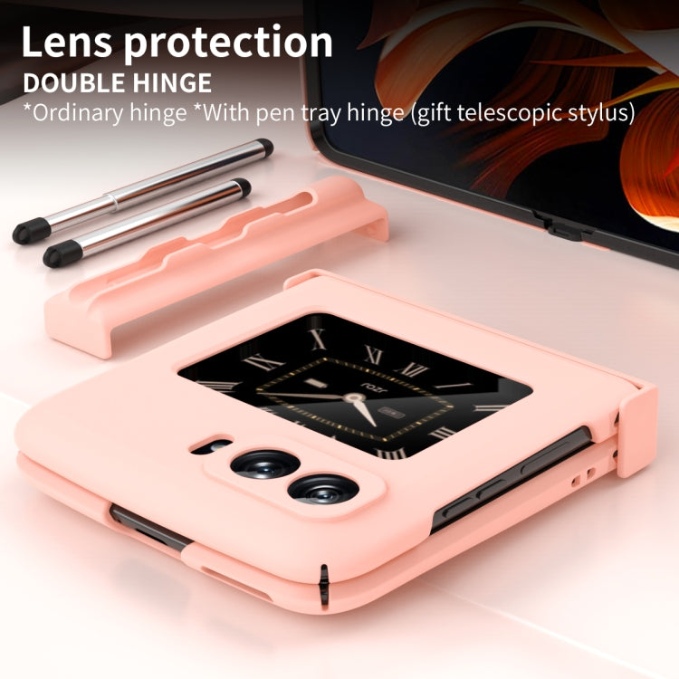 For Motorola Razr 2022 Macaron Three-piece Set Phone Case with Stylus(Pink) - Motorola Cases by PMC TechLife | Online Shopping South Africa | PMC TechLife | Buy Now Pay Later Mobicred
