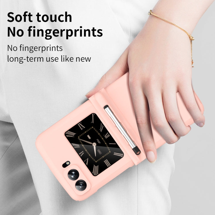 For Motorola Razr 2022 Macaron Three-piece Set Phone Case with Stylus(Pink) - Motorola Cases by PMC TechLife | Online Shopping South Africa | PMC TechLife | Buy Now Pay Later Mobicred