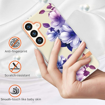 For Samsung Galaxy S24+ 5G Flowers and Plants Series IMD TPU Phone Case(Purple Begonia) - Galaxy S24+ 5G Cases by PMC Jewellery | Online Shopping South Africa | PMC Jewellery