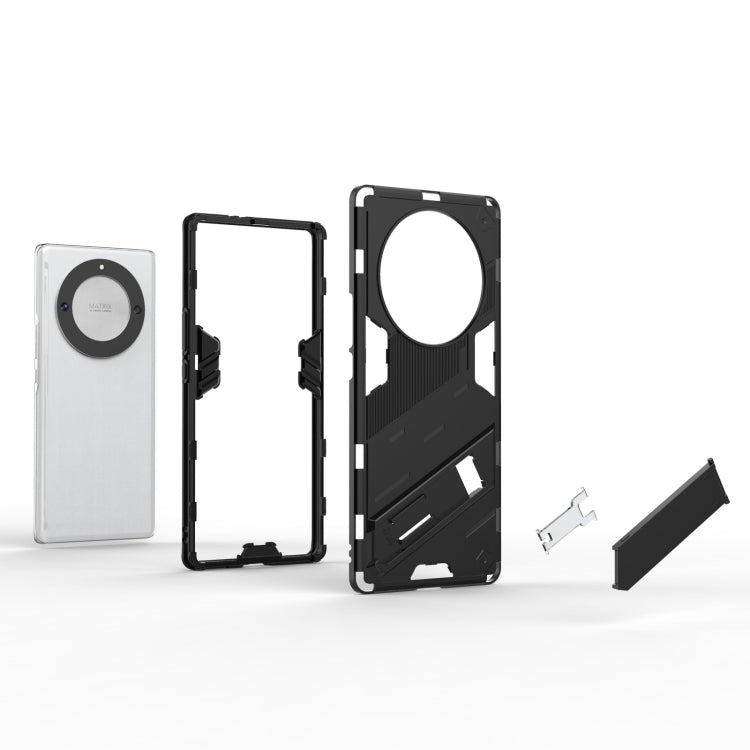 For Honor X9a/X40 5G/Magic5 Lite Punk Armor PC + TPU Phone Case with Holder(White) - Honor Cases by PMC TechLife | Online Shopping South Africa | PMC TechLife