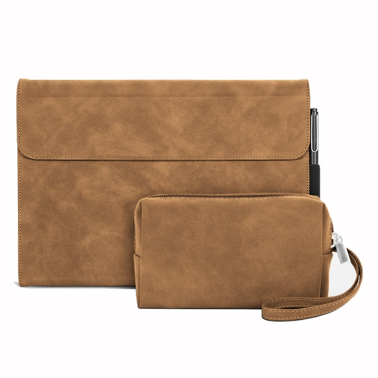 For Microsoft Surface Pro 8 Sheepskin All-Inclusive Shockproof Protective Case with Power Bag(Brown) - Others by PMC TechLife | Online Shopping South Africa | PMC TechLife | Buy Now Pay Later Mobicred