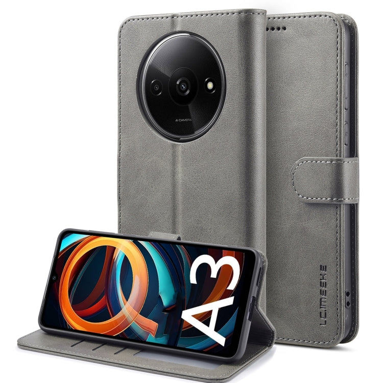 For Xiaomi Redmi A3 LC.IMEEKE Calf Texture Leather Phone Case(Grey) - free shipping - PMC TechLife - Order now!