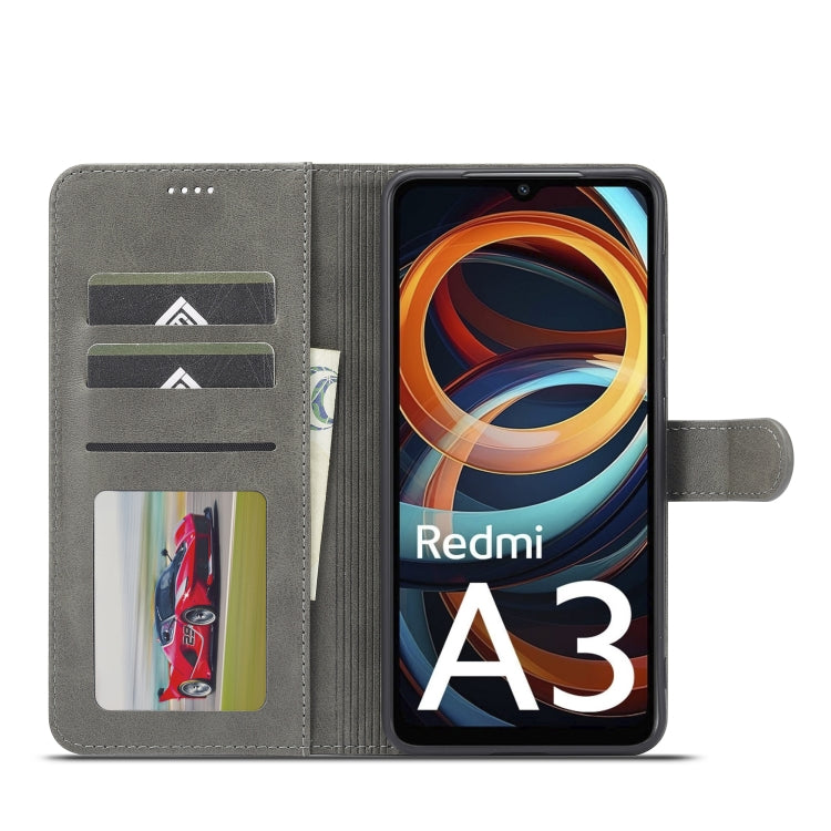 For Xiaomi Redmi A3 LC.IMEEKE Calf Texture Leather Phone Case(Grey) - free shipping - PMC TechLife - Order now!