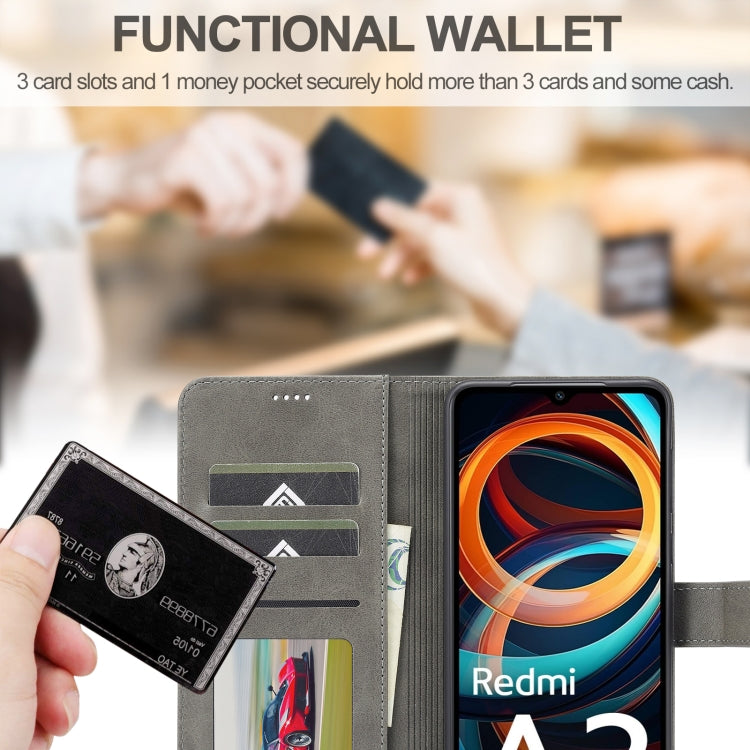 For Xiaomi Redmi A3 LC.IMEEKE Calf Texture Leather Phone Case(Grey) - free shipping - PMC TechLife - Order now!