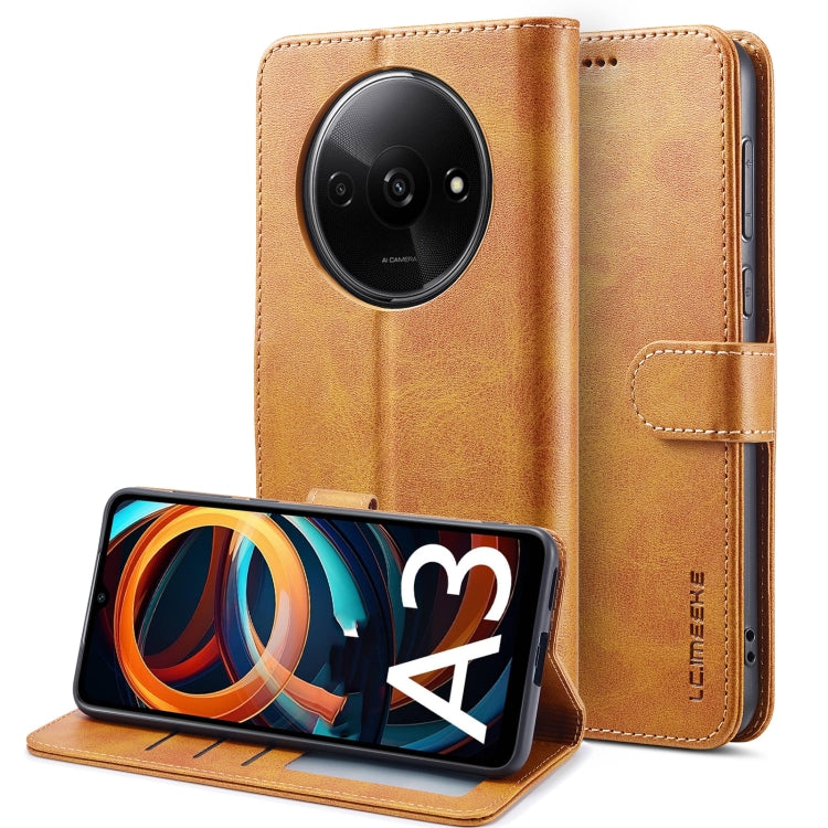 For Xiaomi Redmi A3 LC.IMEEKE Calf Texture Leather Phone Case(Brown) - Xiaomi Cases by LC.IMEEKE | Online Shopping South Africa | PMC Jewellery