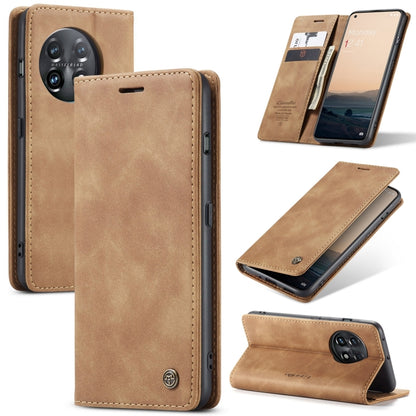 For OnePlus 11 CaseMe 013 Multifunctional Horizontal Flip Leather Phone Case(Brown) - OnePlus Cases by CaseMe | Online Shopping South Africa | PMC Jewellery | Buy Now Pay Later Mobicred