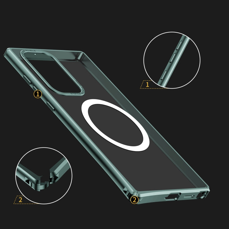 For Samsung Galaxy S22 Ultra 5G MagSafe Magnetic PC Phone Case(Green) - Galaxy S22 Ultra 5G Cases by PMC TechLife | Online Shopping South Africa | PMC TechLife