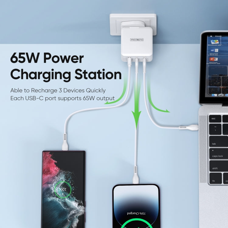 DUZZONA T9 65W Dual USB-C / Type-C+USB GaN Fast Charger, Specification:UK Plug - free shipping - PMC Jewellery - Order now!