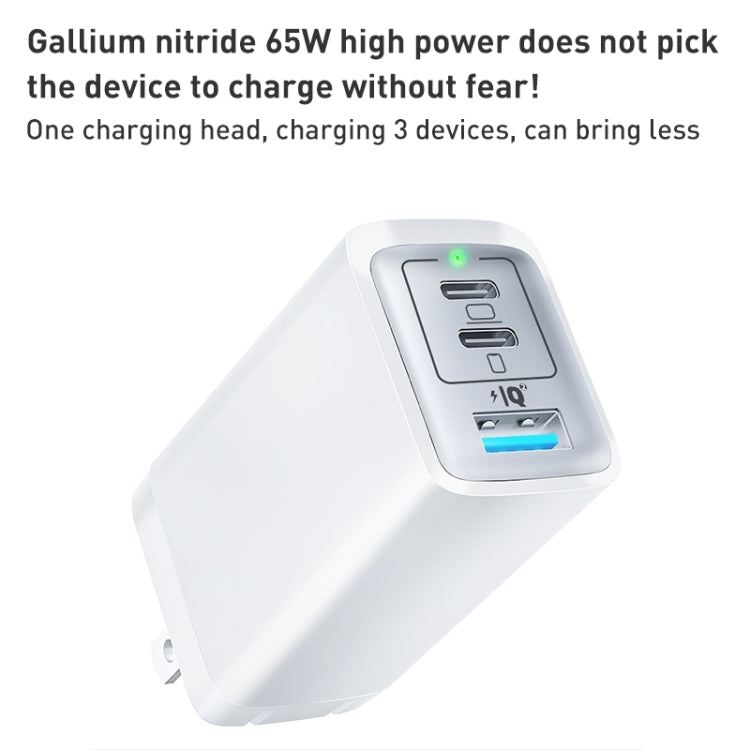 65W Dual PD USB-C / Type-C + USB 3-Port Gan Fast Charging Charger, Plug:US Plug(Black) - USB Charger by PMC Jewellery | Online Shopping South Africa | PMC Jewellery | Buy Now Pay Later Mobicred