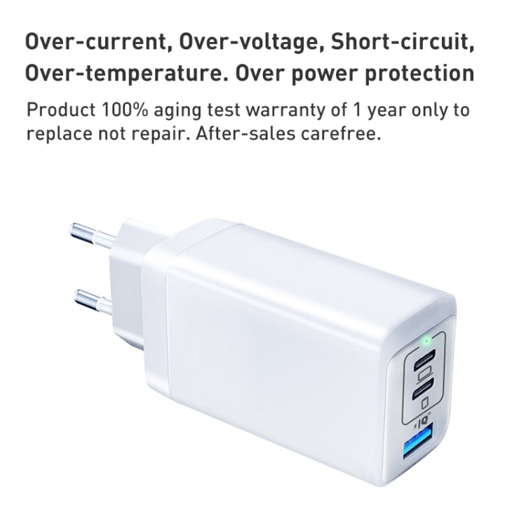 65W Dual PD USB-C / Type-C + USB 3-Port Gan Fast Charging Charger, Plug:US Plug(Black) - USB Charger by PMC Jewellery | Online Shopping South Africa | PMC Jewellery | Buy Now Pay Later Mobicred