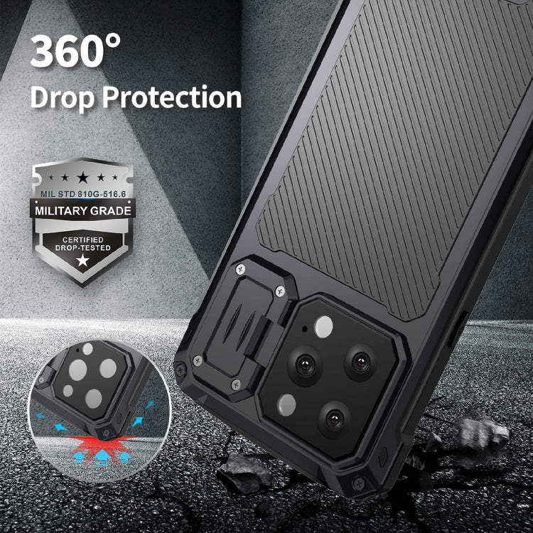 For iPhone 14 Pro RedPepper Silver Shield Series All-inclusive Lens Metal Phone Case(Red) - free shipping - PMc TechLife - Order now!