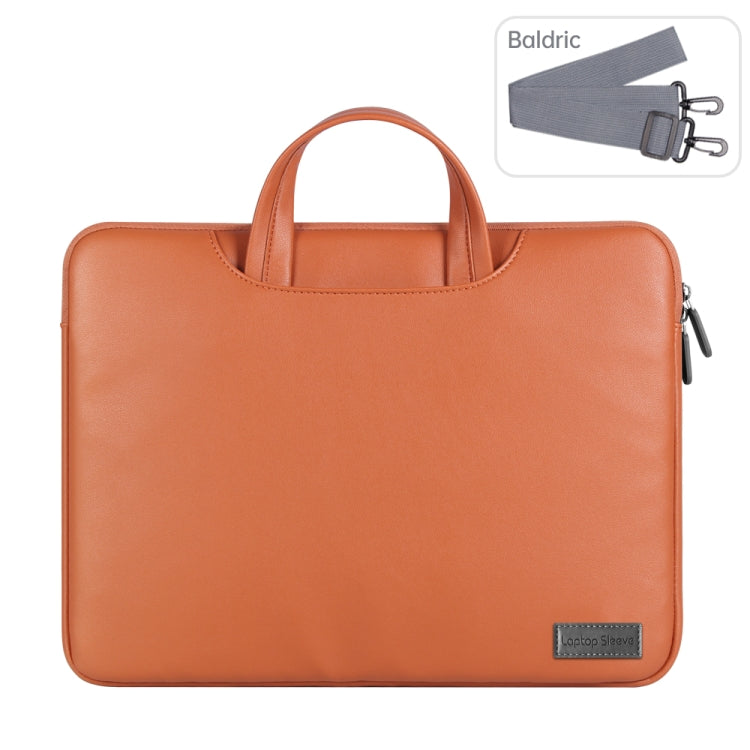 Waterproof PU Laptop Bag Inner Bag, Size:15 inch(Brown) - free shipping - PMC Jewellery - Order now!