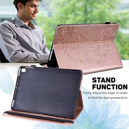 For Samsung Galaxy Tab S9 / S9 FE Peacock Embossed Pattern Leather Tablet Case(Rose Gold) - Galaxy Tab S9 Cases by PMC Jewellery | Online Shopping South Africa | PMC Jewellery | Buy Now Pay Later Mobicred