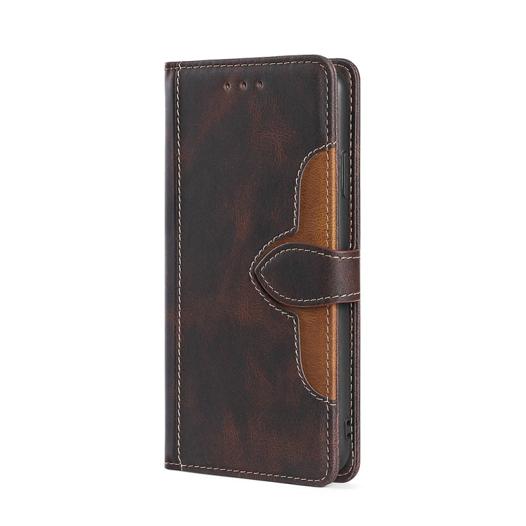 For Blackview A85 Skin Feel Magnetic Buckle Leather Phone Case(Brown) - More Brand by PMC Jewellery | Online Shopping South Africa | PMC Jewellery | Buy Now Pay Later Mobicred