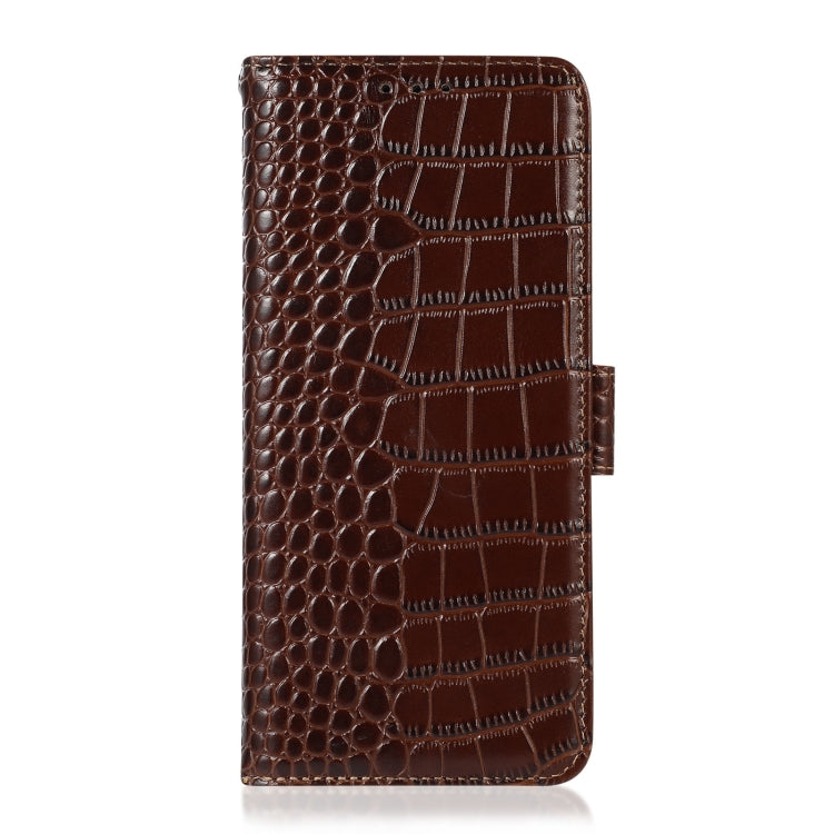For Google Pixel 8 Crocodile Top Layer Cowhide Leather Phone Case(Brown) - Google Cases by PMC TechLife | Online Shopping South Africa | PMC TechLife | Buy Now Pay Later Mobicred