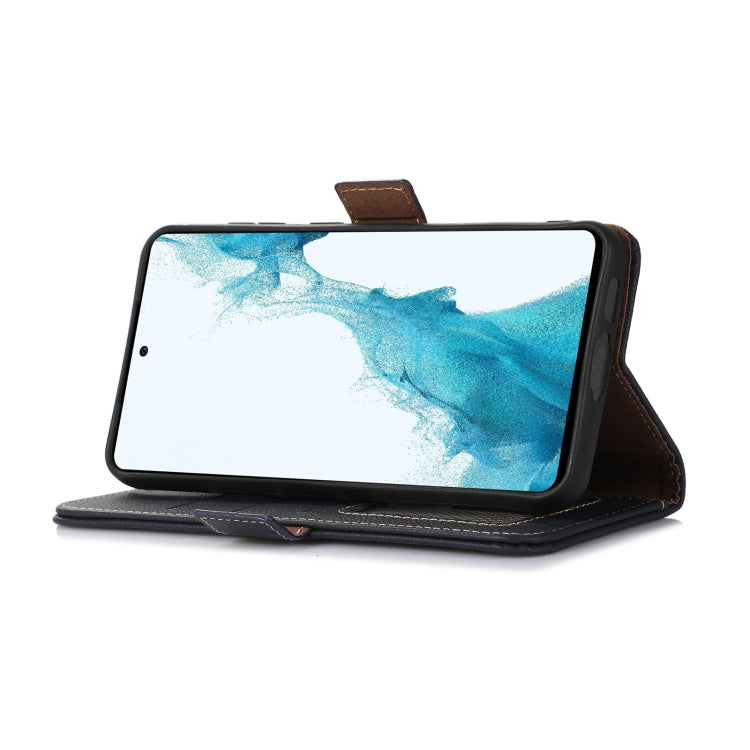 For Nokia C12 4G Side-Magnetic TJ Genuine Leather RFID Phone Case(Blue) - Honor Cases by PMC TechLife | Online Shopping South Africa | PMC TechLife | Buy Now Pay Later Mobicred