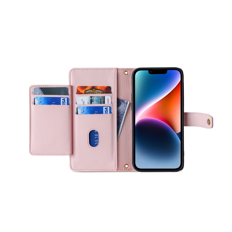 For Infinix Zero 20 Sheep Texture Cross-body Zipper Wallet Leather Phone Case(Pink) - Infinix Cases by PMC TechLife | Online Shopping South Africa | PMC TechLife | Buy Now Pay Later Mobicred