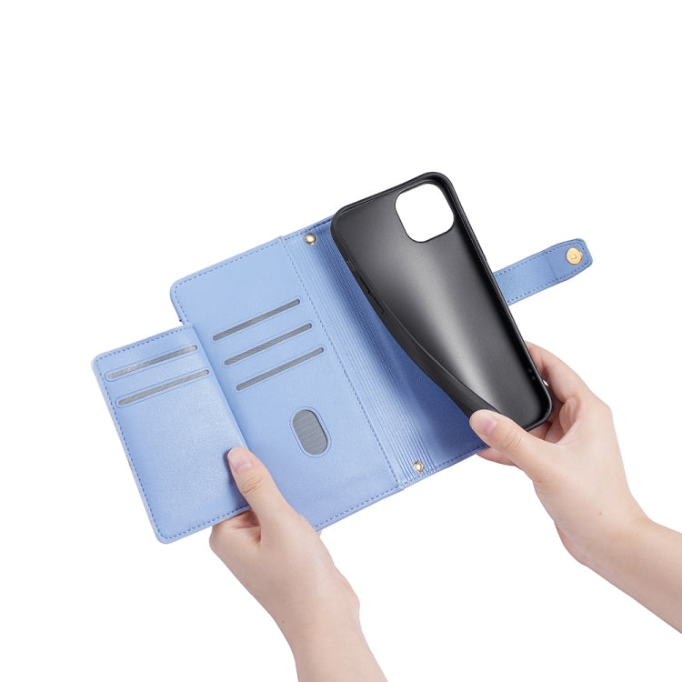 For Tecno Pova 4 Pro Sheep Texture Cross-body Zipper Wallet Leather Phone Case(Blue) - Tecno Cases by PMC TechLife | Online Shopping South Africa | PMC TechLife | Buy Now Pay Later Mobicred