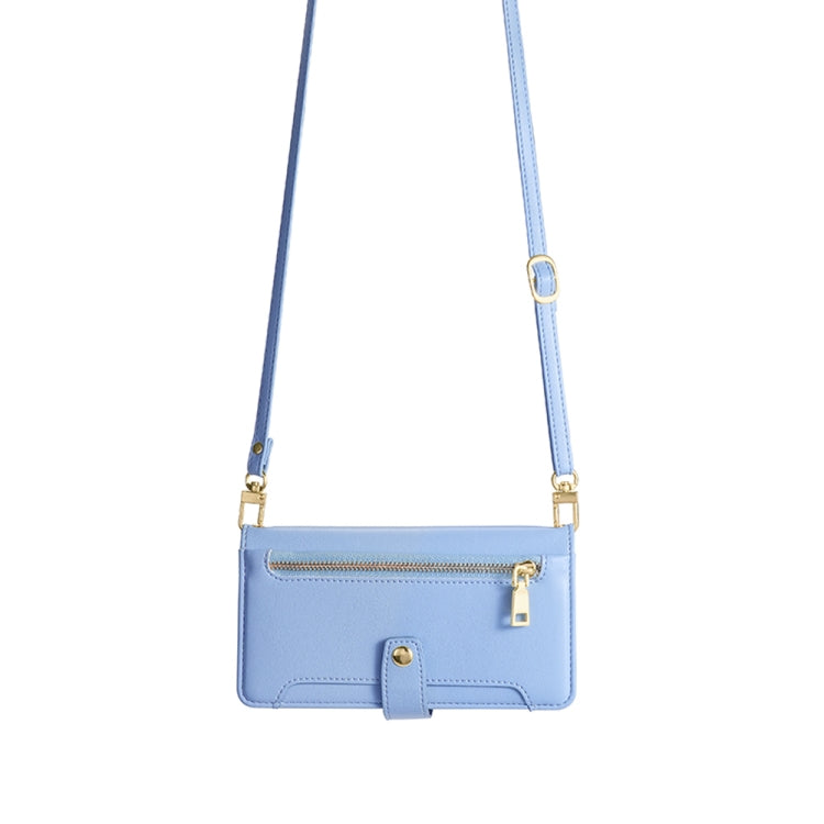 For Honor X40 Sheep Texture Cross-body Zipper Wallet Leather Phone Case(Blue) - Honor Cases by PMC TechLife | Online Shopping South Africa | PMC TechLife | Buy Now Pay Later Mobicred