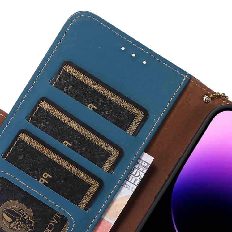 For Google Pixel 8 Genuine Leather Magnetic RFID Leather Phone Case(Blue) - Google Cases by PMC TechLife | Online Shopping South Africa | PMC TechLife | Buy Now Pay Later Mobicred