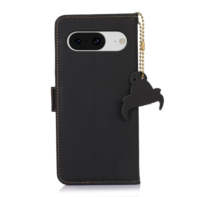 For Google Pixel 8 Genuine Leather Magnetic RFID Leather Phone Case(Black) - Google Cases by PMC TechLife | Online Shopping South Africa | PMC TechLife | Buy Now Pay Later Mobicred