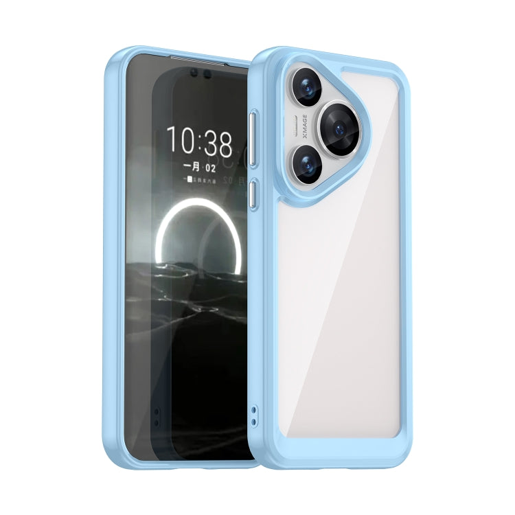 For Huawei Pura 70 Colorful Series Acrylic + TPU Phone Case(Blue) - Huawei Cases by PMC Jewellery | Online Shopping South Africa | PMC Jewellery | Buy Now Pay Later Mobicred