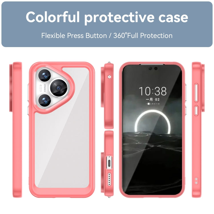 For Huawei Pura 70 Colorful Series Acrylic + TPU Phone Case(Red) - Huawei Cases by PMC Jewellery | Online Shopping South Africa | PMC Jewellery | Buy Now Pay Later Mobicred