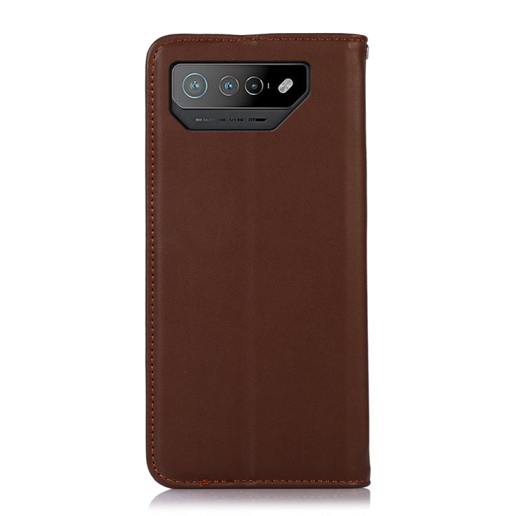 For Asus ROG Phone 7 KHAZNEH Nappa Top Layer Cowhide Leather Phone Case(Brown) - ASUS Cases by PMC TechLife | Online Shopping South Africa | PMC TechLife | Buy Now Pay Later Mobicred
