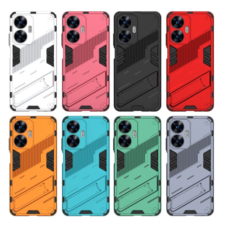 For Realme C55 Punk Armor 2 in 1 PC + TPU Shockproof Phone Case with Invisible Holder(Black) - Realme Cases by PMC TechLife | Online Shopping South Africa | PMC TechLife | Buy Now Pay Later Mobicred
