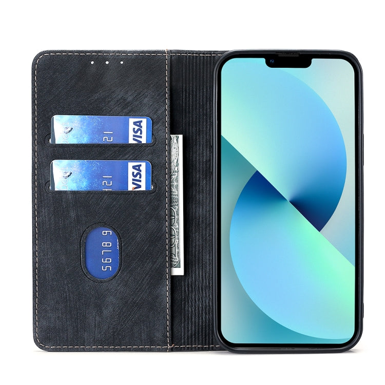 For Blackview A52 RFID Anti-theft Brush Magnetic Leather Phone Case(Black) - More Brand by PMC Jewellery | Online Shopping South Africa | PMC Jewellery